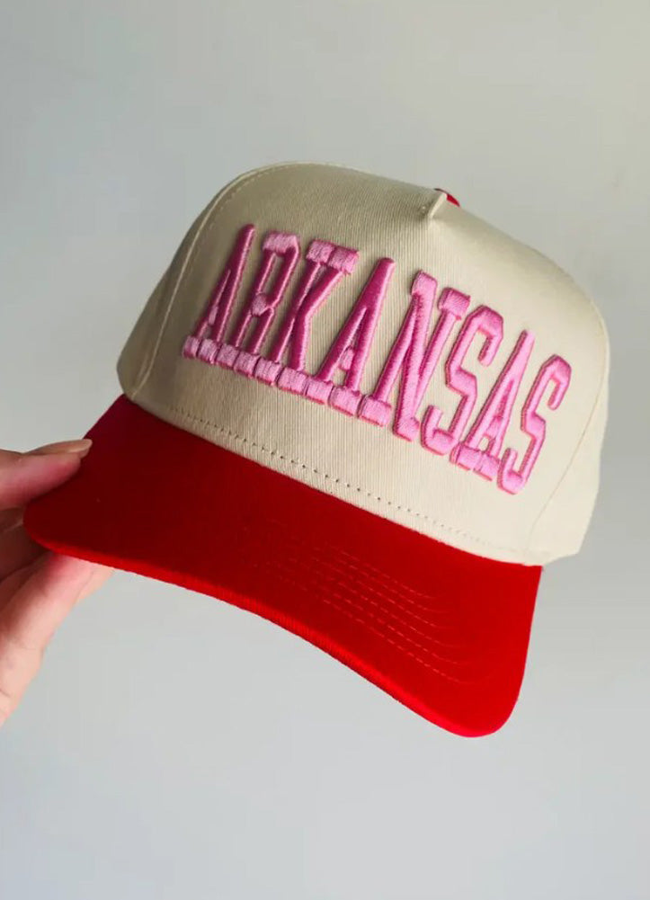 Arkansas Shades of Pink Vintage Trucker Hat by Social Statement