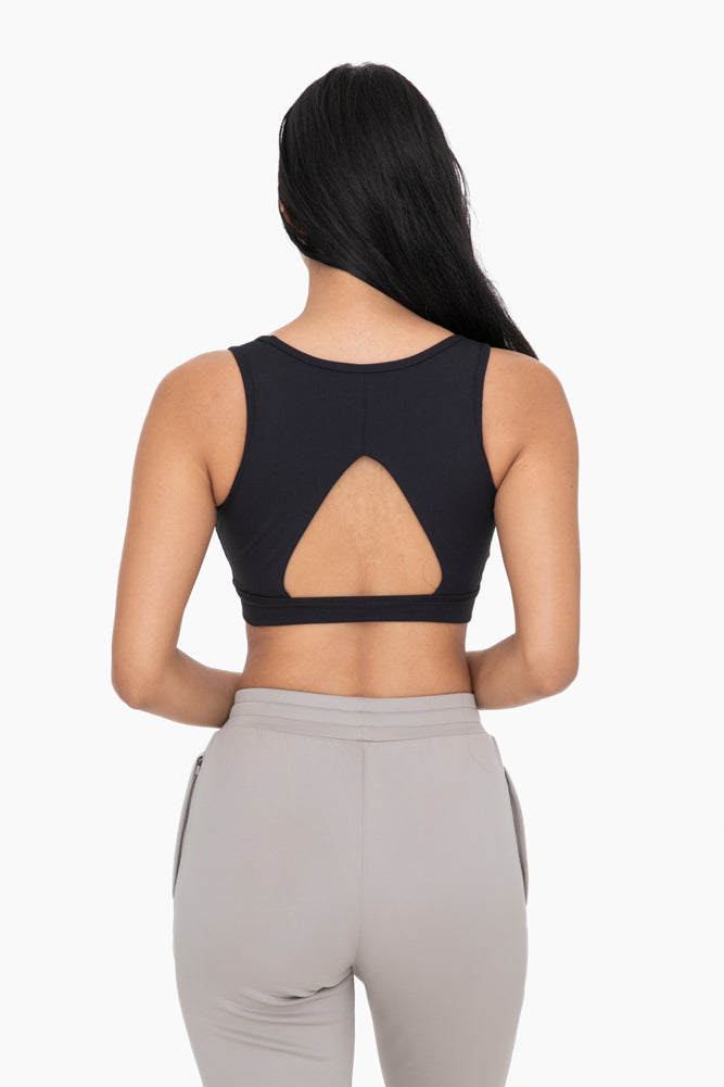Cutout Overlay Back Performance Top in Black by Mono B