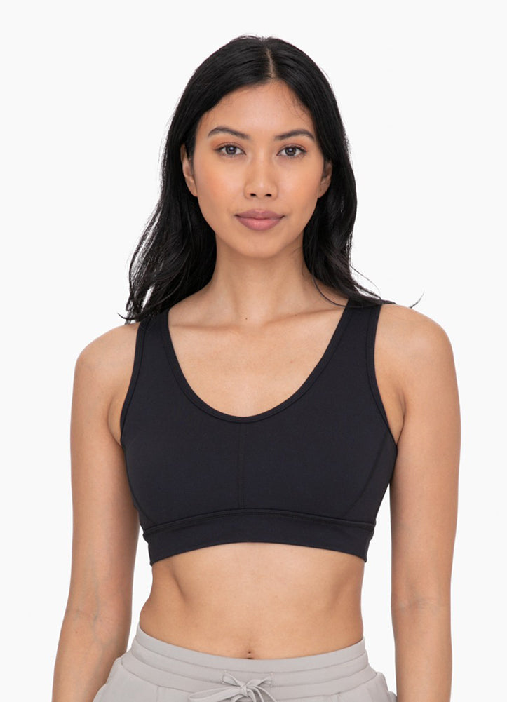 Cutout Overlay Back Performance Top in Black by Mono B