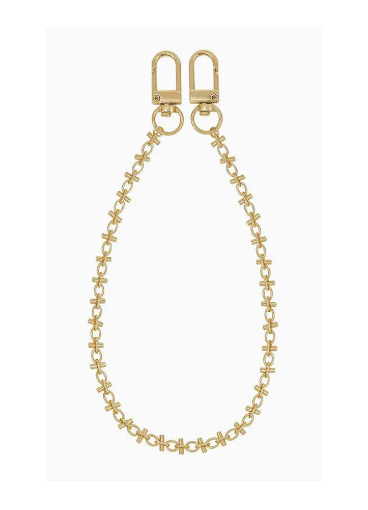 Gold Textured Bag Charm Chain by Whats Hot