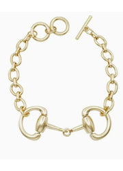 Matte Gold Horse Bit Necklace with Toggle Closure by Whats Hot