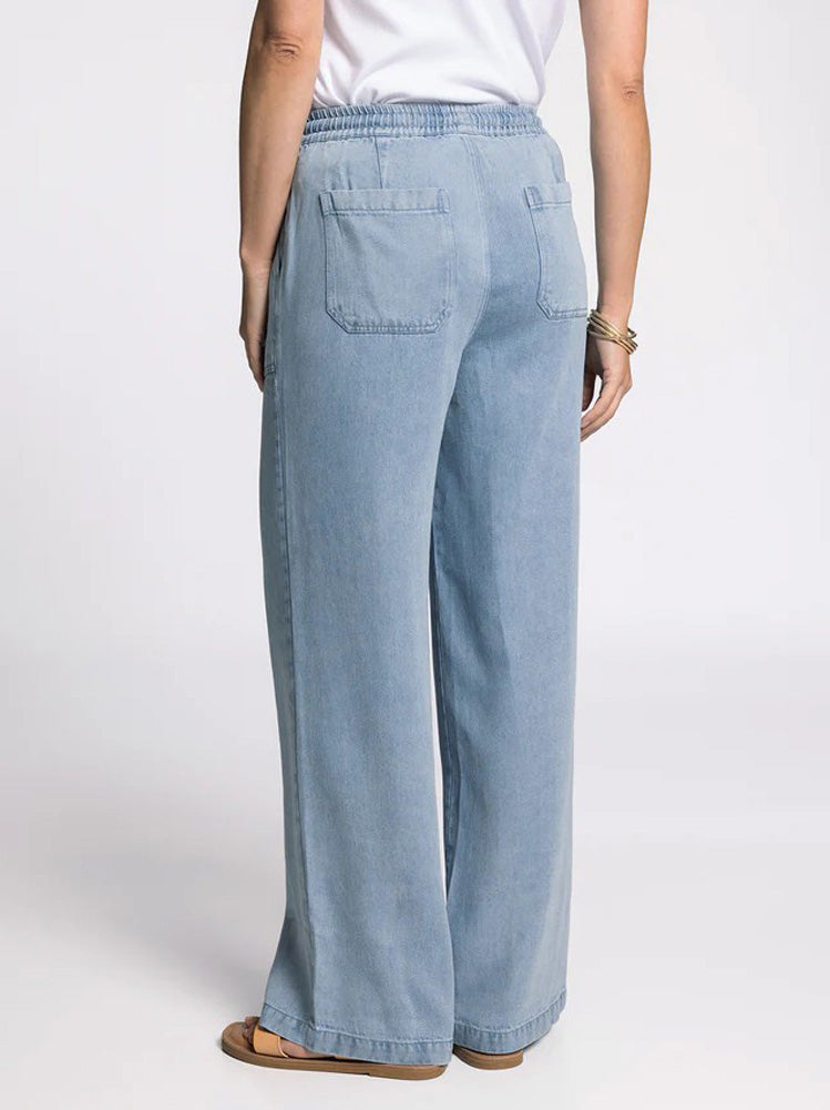 Pearla Pants in Blue Chambray