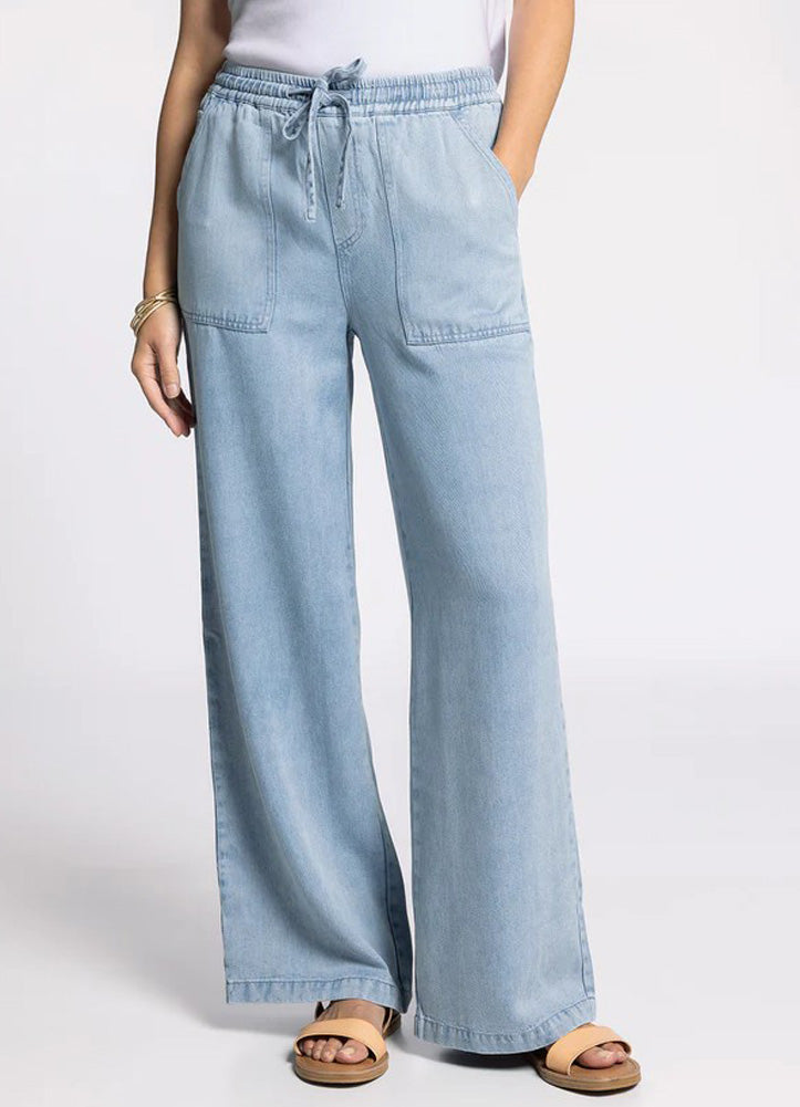 Pearla Pants in Blue Chambray