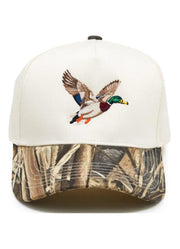 Two Tone Vintage Snapback Mallard Hat Wood Camo/Beige by Funky Junque
