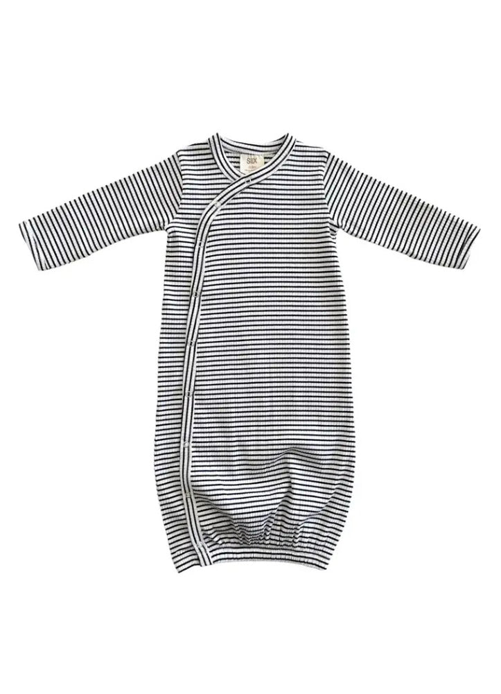 Black Stripe Ribbed Gown by SIIX