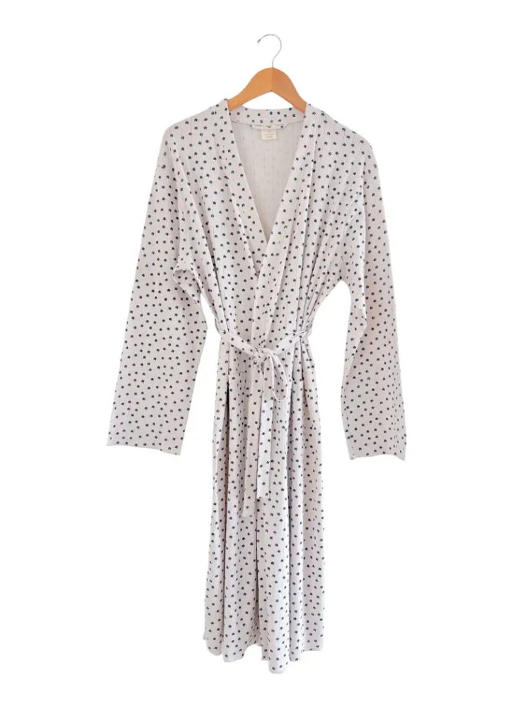 Blue Flower Pointelle Robe by SIIX