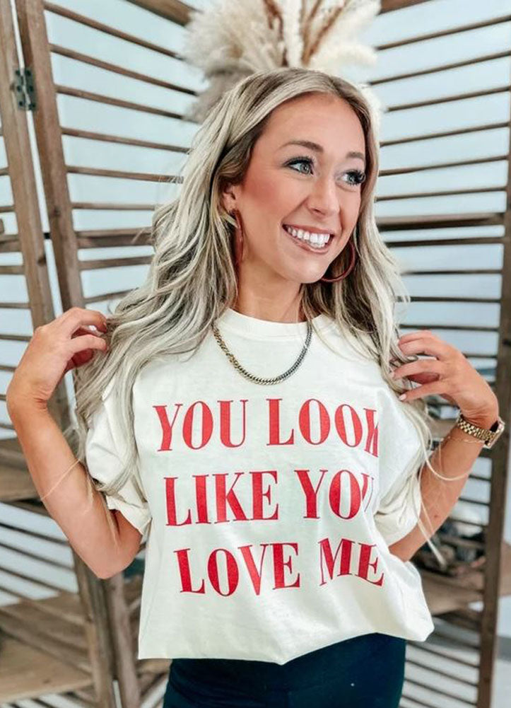 You Look Like You Love Me Tee in Ivory by Bird & Co