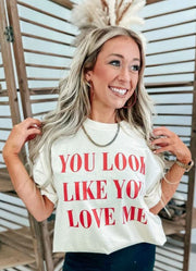 You Look Like You Love Me Tee in Ivory by Bird & Co