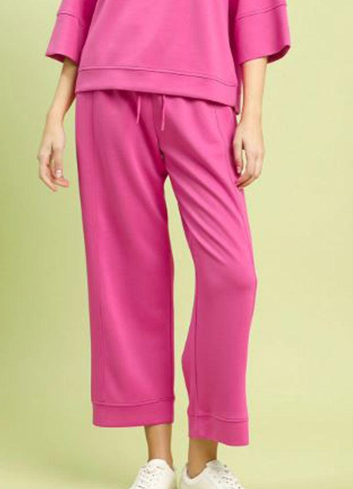 Luxe Knit Straight Leg Pants in Peony by Umgee