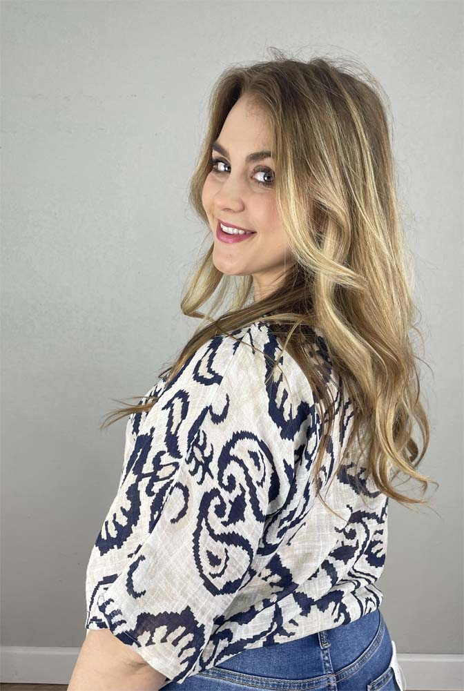 Cotton Gauze Blouse in Ornament by Charlie B