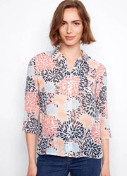 Cotton Gauze Button Up Blouse in Fireworks by Charlie B
