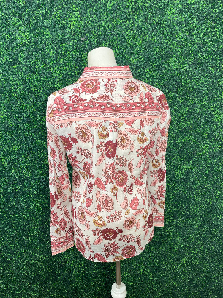 Printed Cotton Voile Buttton Up Blouse in Bloselle by Charlie B