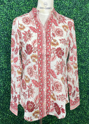 Printed Cotton Voile Buttton Up Blouse in Bloselle by Charlie B