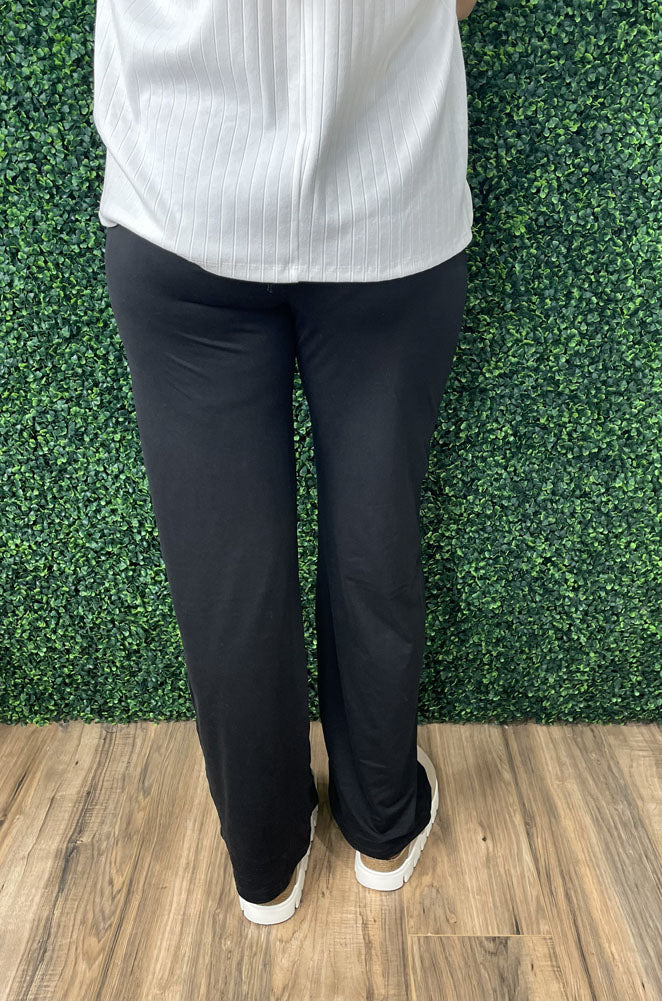 Button Stretch Pants in Black by Umgee