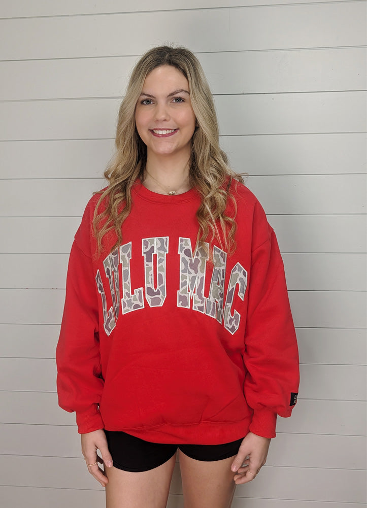 Lulu Mac Red and Camo Sweatshirt by Girlie Girl