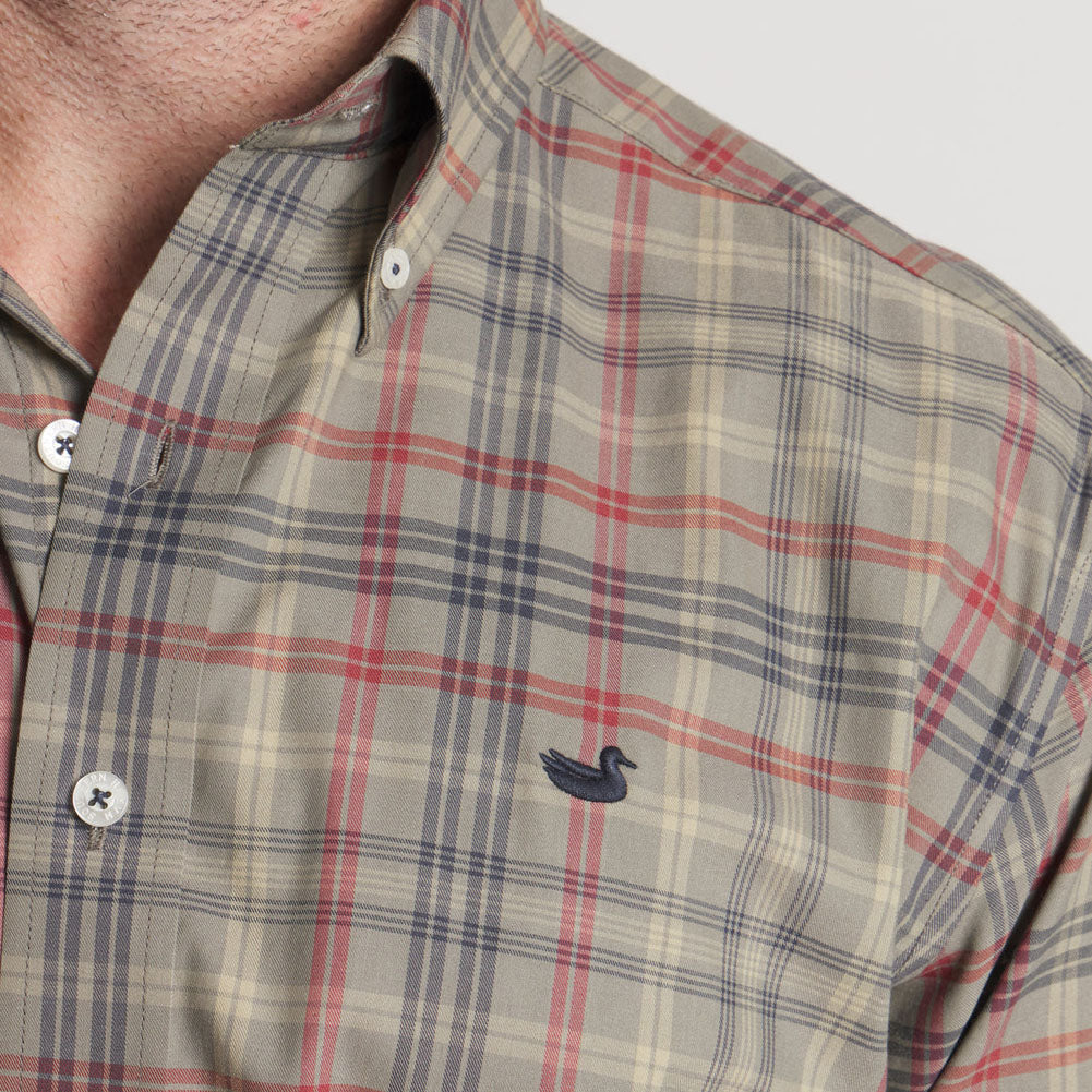 Barnstable Lines Performance Dress Shirt in Sage/Navy by Southern Marsh