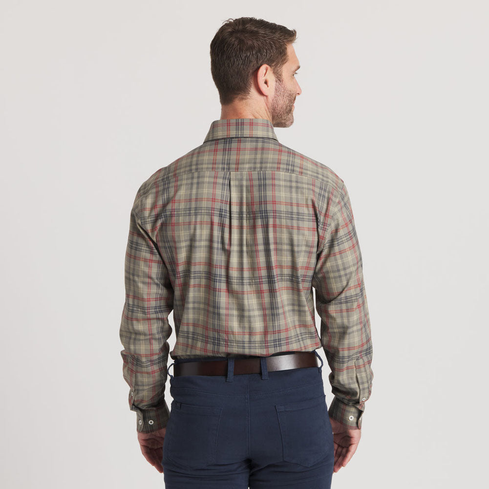 Barnstable Lines Performance Dress Shirt in Sage/Navy by Southern Marsh