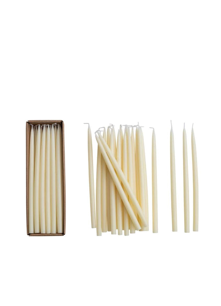 Unscented Thin Taper Candles Ivory Set of 24 by Creative Co-op