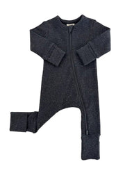 Charcoal Speckle 2 Way Zip Romper by SIIX