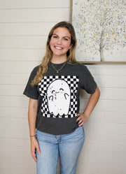 Checkered Ghost Tee in Pepper by Chloe VS Tank