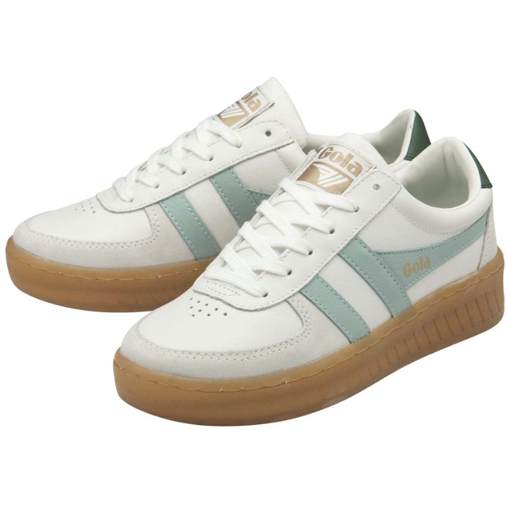 Grandslam Elite in White/Surf/Evergreen/Gum by Gola
