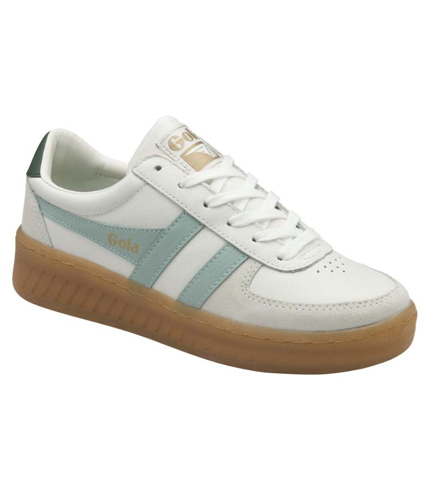 Grandslam Elite in White/Surf/Evergreen/Gum by Gola