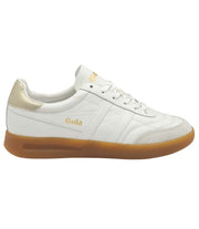 Stadia Leather Sneakers in White/Gold/Gum by Gola