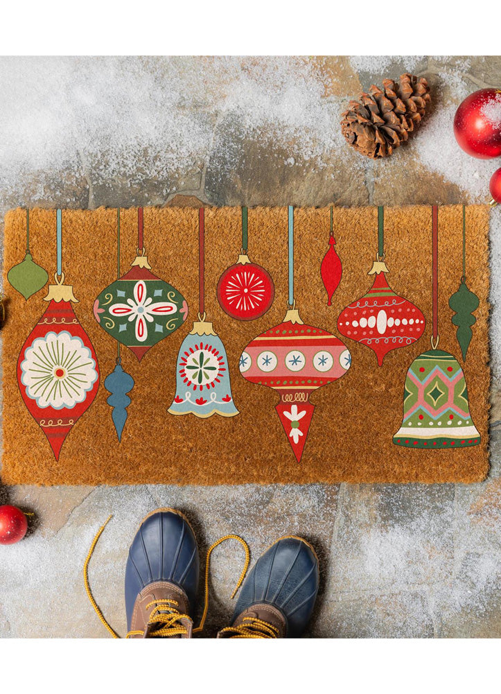 Heartfelt Cheer Ornaments Coir Mat by Evergreen