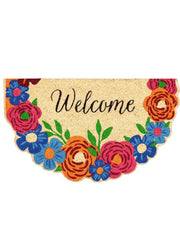 Floral Patterened Bunny Florals Shaped Coir Mat by Evergreen