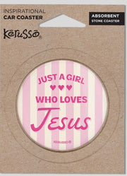 Just A Girl Car Coaster by Kerusso