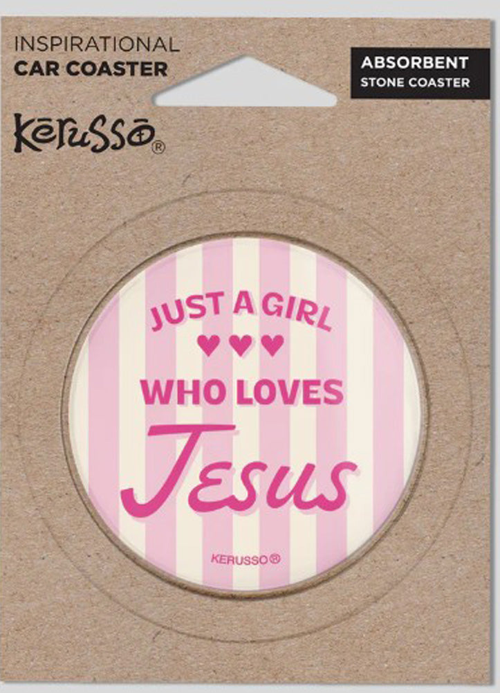 Just A Girl Car Coaster by Kerusso