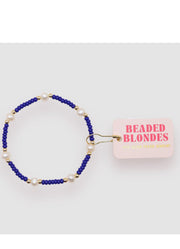 Cobalt Blue Pearl Bracelet by Beaded Blondes