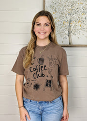 Coffee Club Doodle Tee in Espresso by Chloe VS Tank