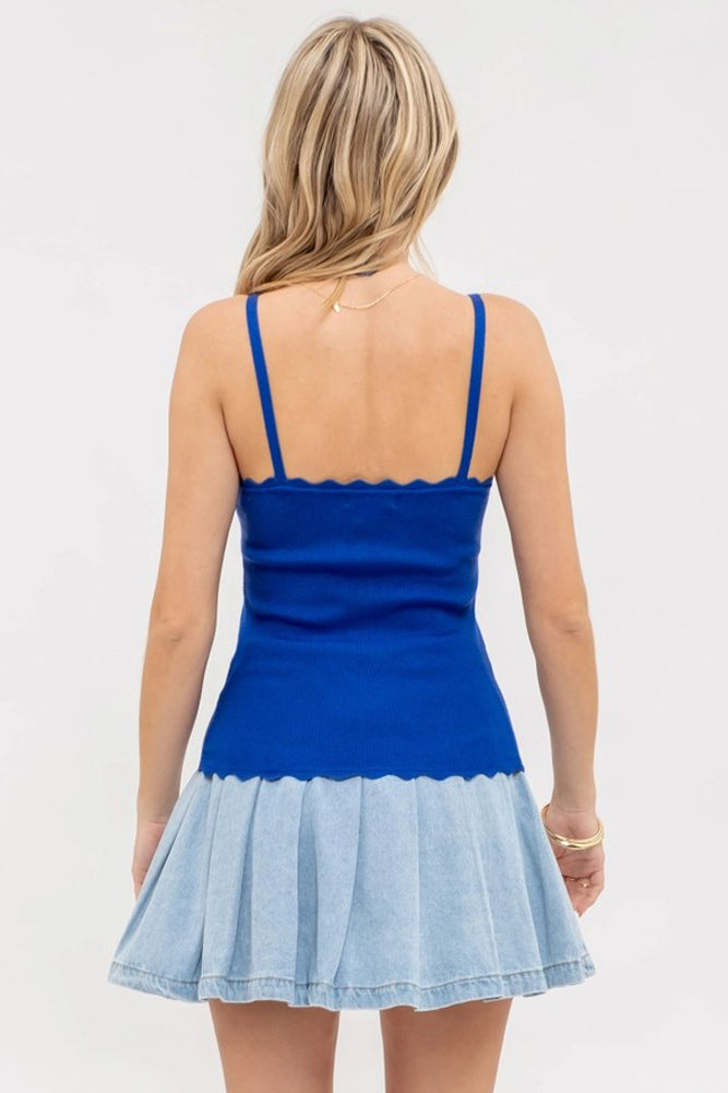 Scalloped Cami in Royal Blue by Blu Pepper