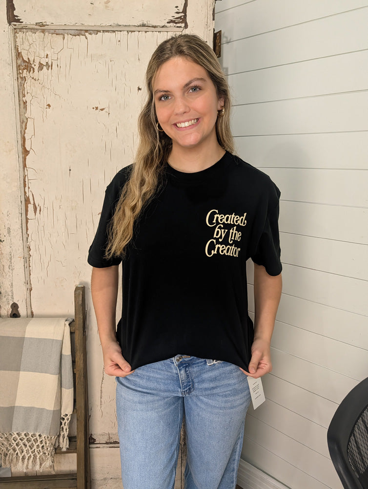 Created By The Creator Tee in Black by Elevated Faith