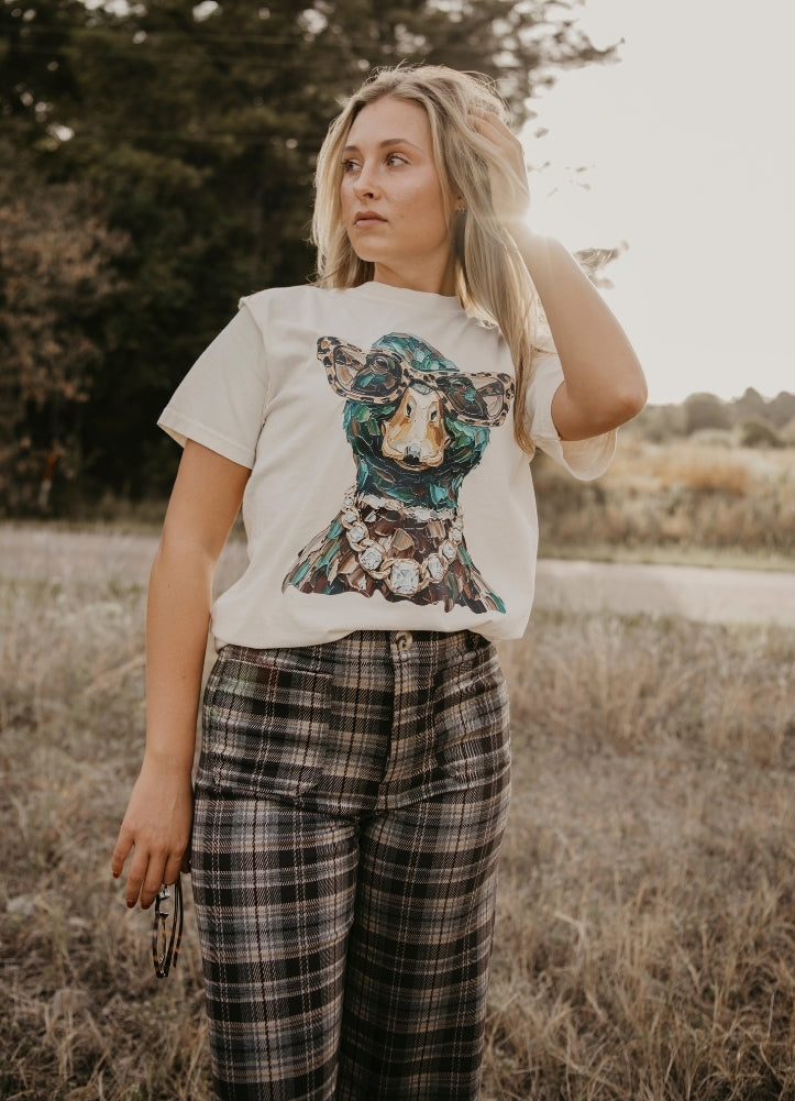 Glam Mallard Duck Tee in Ivory by Trendy Tee Co
