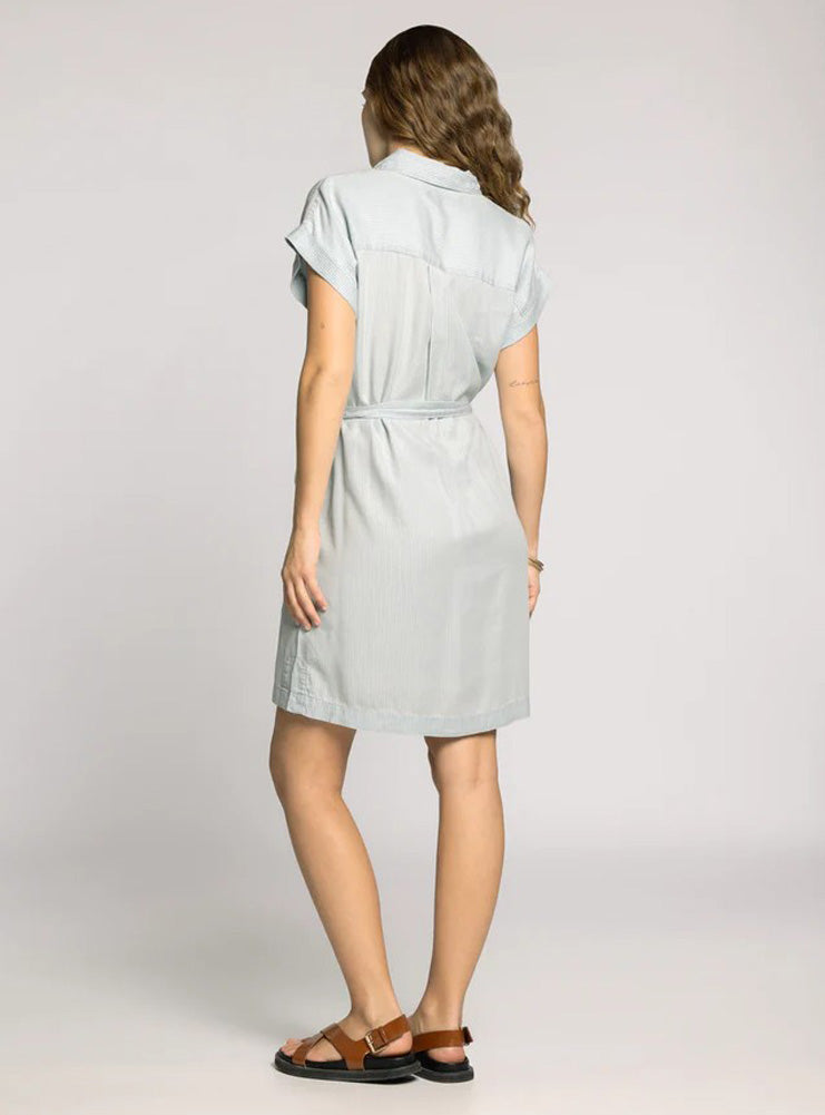 Oaklee Dress in Denim Blue Stripe