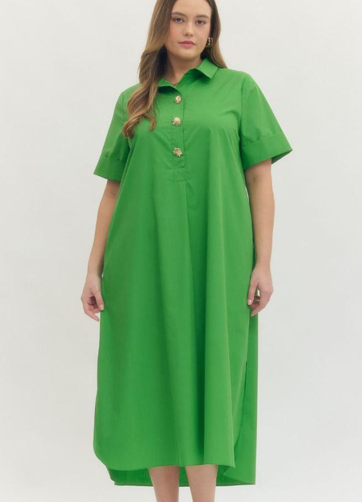 farm rio green striped dress Farm Rio Striped Midi Dress - Green main image 0