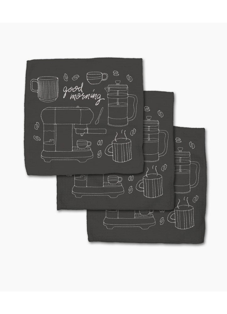 Good Morning Coffee Dishcloth Set by Geometry