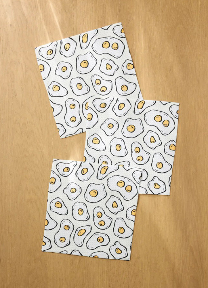 Sunny Side Eggs Dishcloth Set by Geometry
