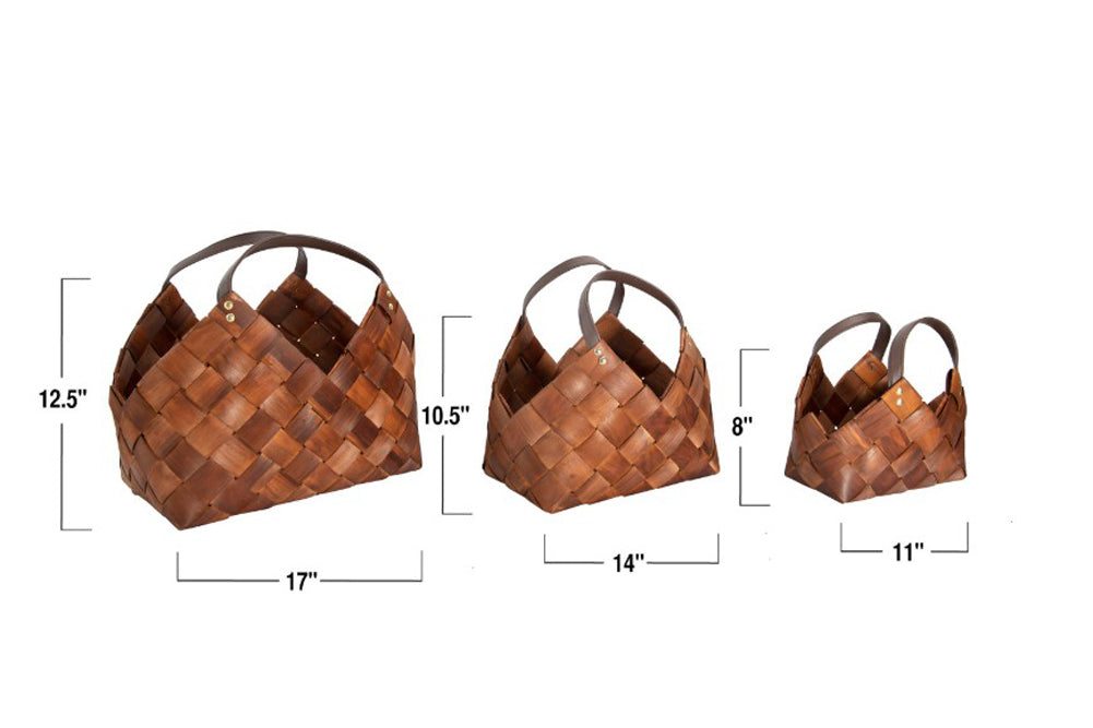 Fir Wood Baskets, Set of 3 by Creative Co-op