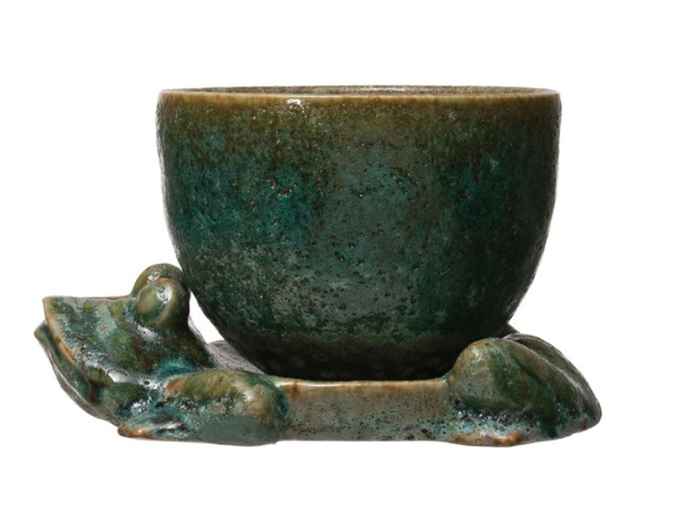 Stoneware Planter Frog Base by Creative Co-op