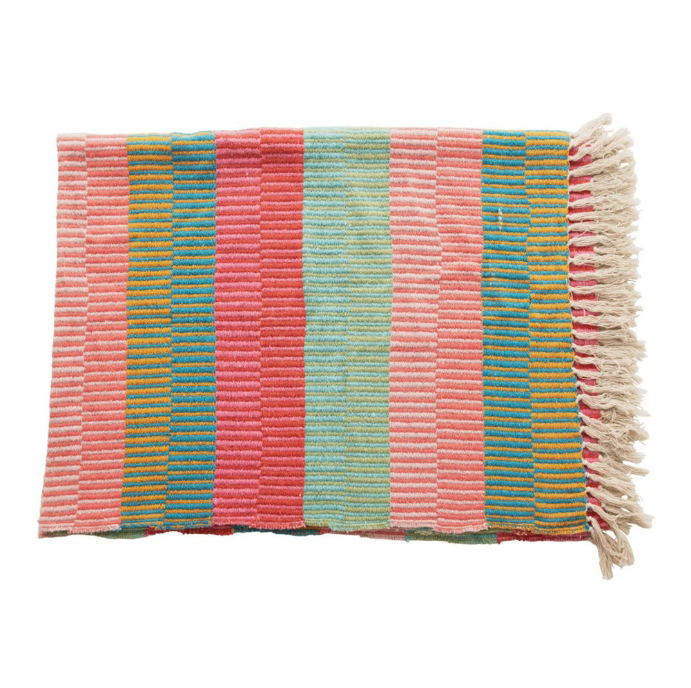 Recycled Cotton Blend Throw in Multi by Creative Co-op