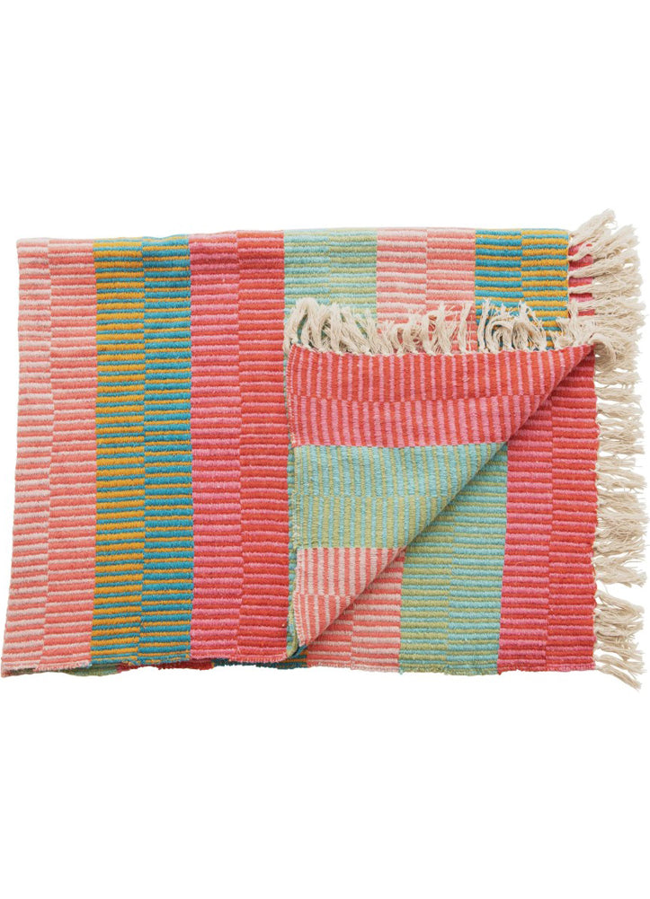 Recycled Cotton Blend Throw in Multi by Creative Co-op