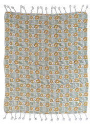 Woven Recycled Throw with Pom Poms by Creative Co-op
