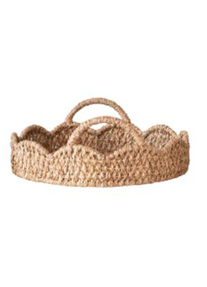 Medium Round Braided Rattan Tray by Creative Co op