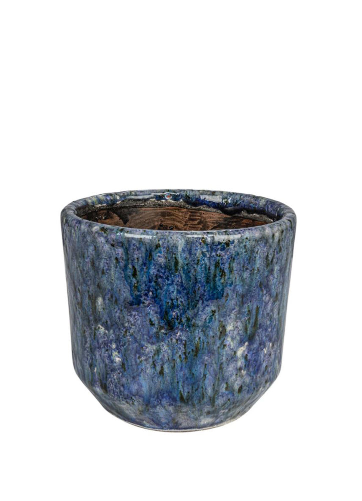 Round Navy Terracotta Planter by Creative Co-op