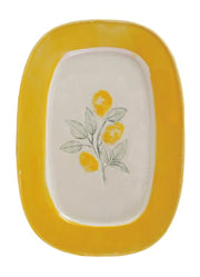 Stoneware Plate with Lemons by Creative Co-op