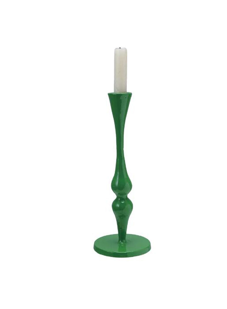 Green Cast Iron Taper Holder by Creative Co-op