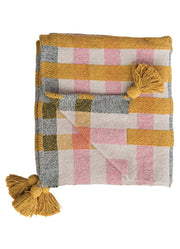 Woven Recycled Cooton Jacquard Throw w/ Tassels by Creative Co-op